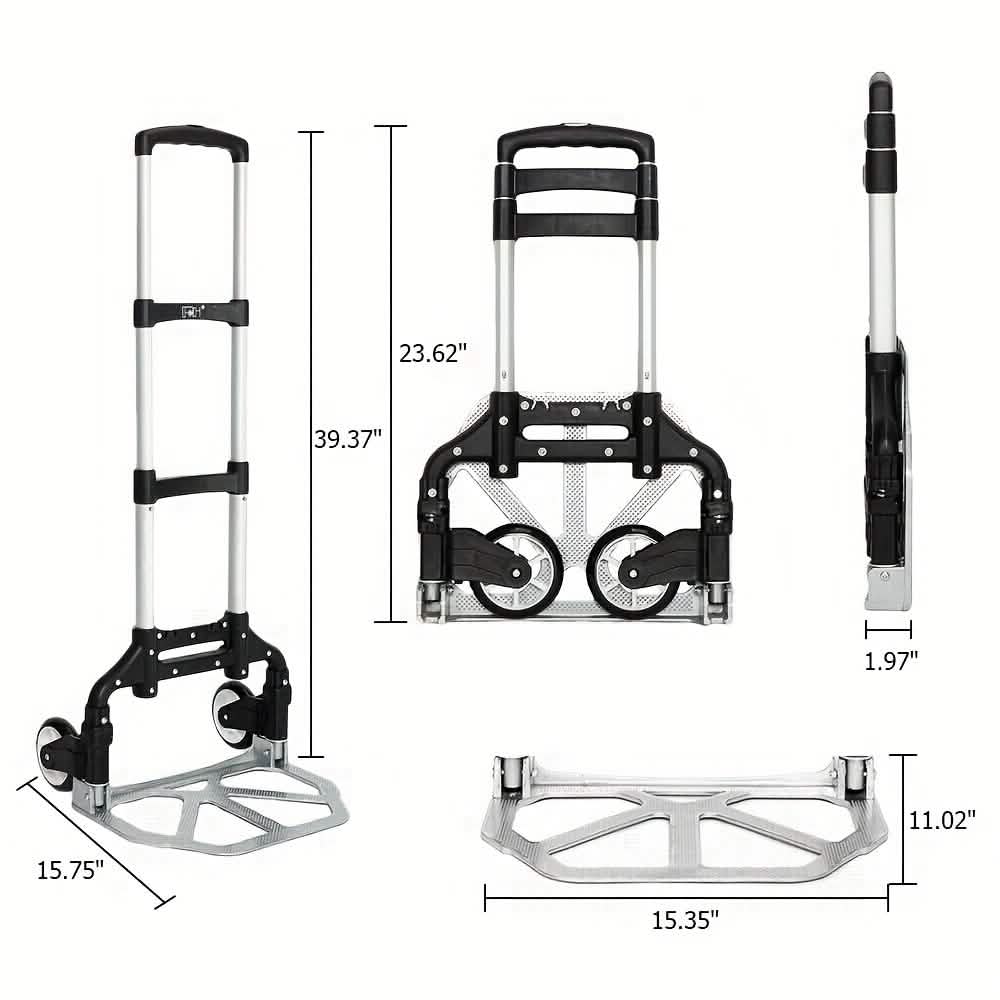 Folding Aluminum Hand Cart & Dolly – 165 lb Capacity | Lightweight & Portable